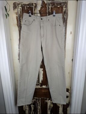 R&R Vintage 90s Beige Denim Jeans 34x34 High Rise Tapered Leg Men's